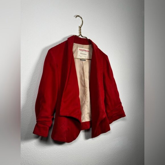 Cartonnier burnt orange/red rouched sleeve blazer jacket size 6 - Picture 2 of 7